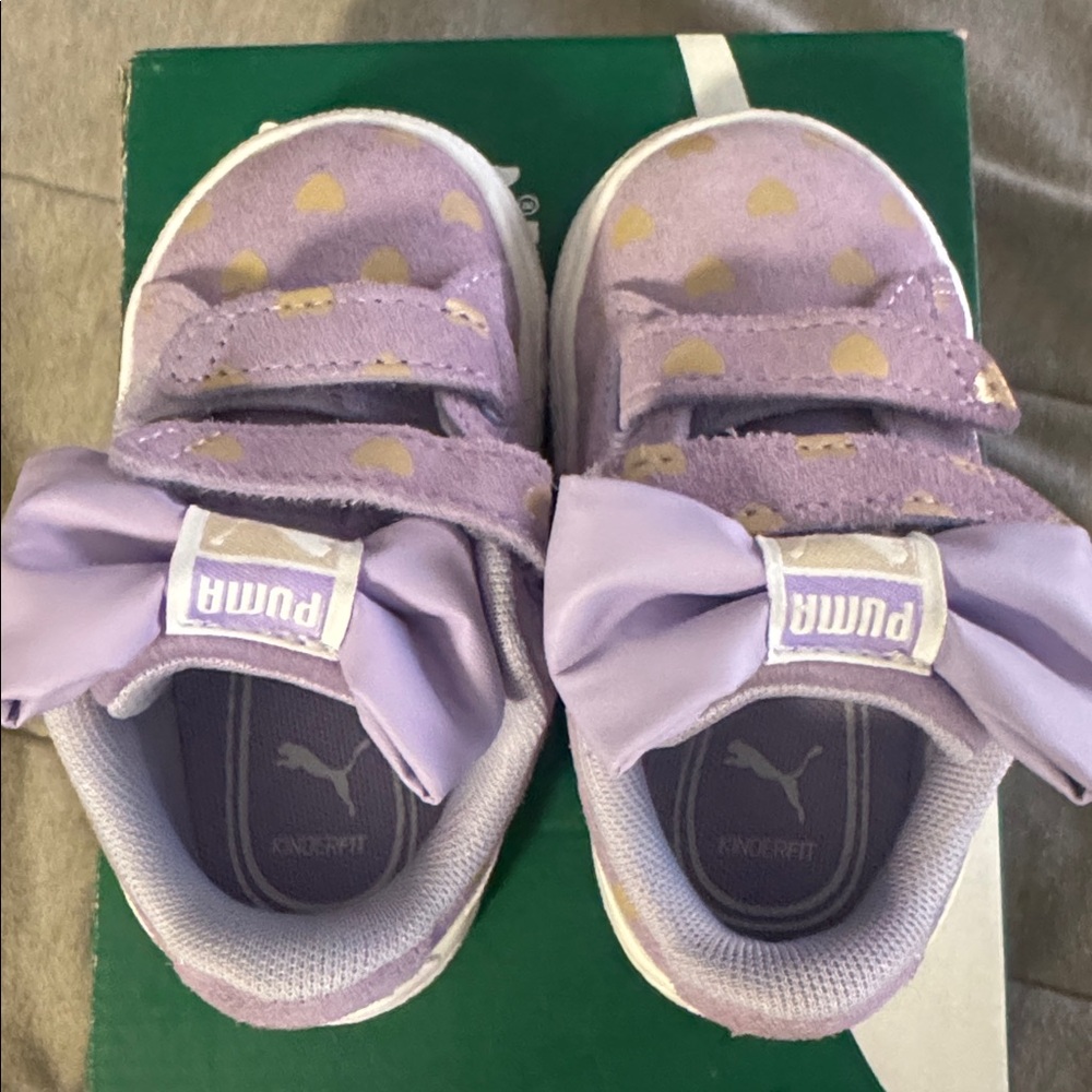 Puma Lavender Baby Shoes with Bows